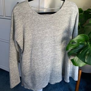 Gray open back sweater